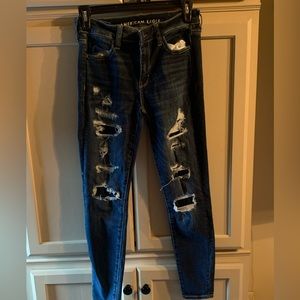 Patched American eagle jeans